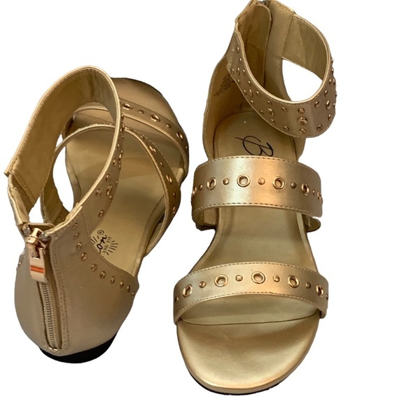 Beacon Shoes - Beacon, Jillion gold faux leather dress sandal shoes